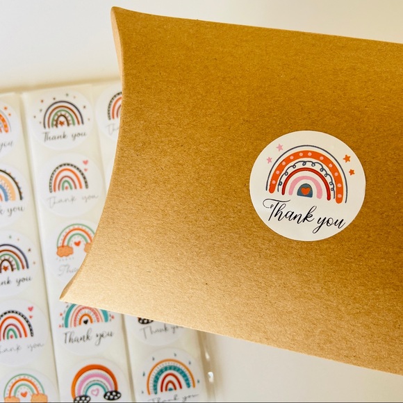 150 1.5” Large Thank You Stickers Boho Rainbow Design - Picture 4 of 8